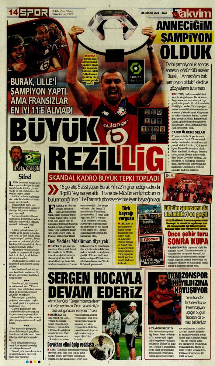 25 Mayıs 2021 Salı günün spor manşetleri | Fenerbahçe, Galatasaray, Beşiktaş ve Trabzonspor'dan haberler 2