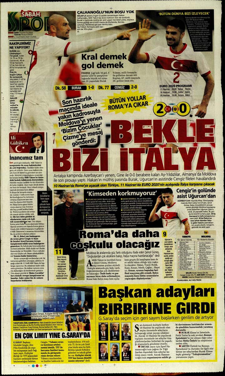 Gazetelerin spor manşetleri (4 Haziran 2021) Fenerbahçe, Galatasaray, Beşiktaş ve Trabzonspor'dan haberler 21