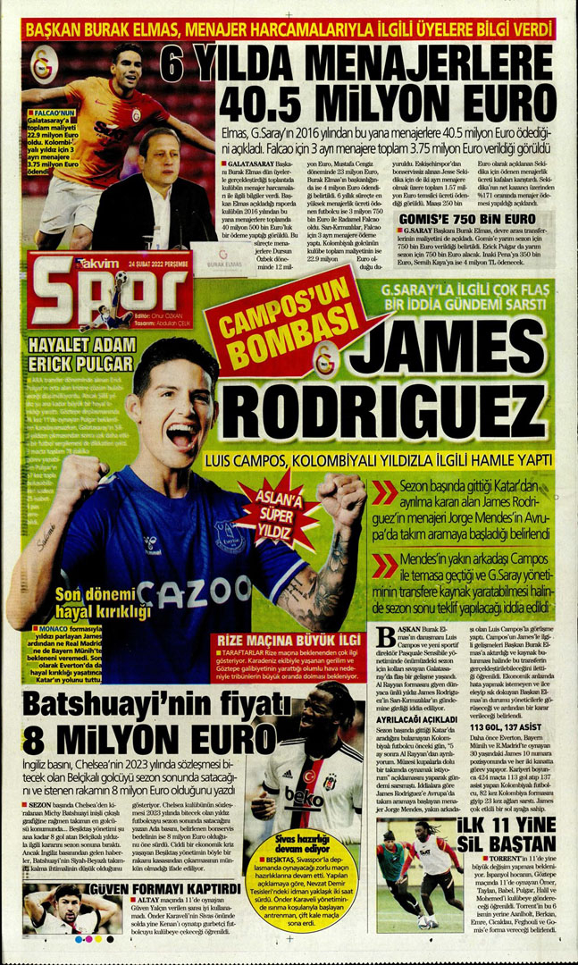 24 Şubat 2022 Perşembe günün spor manşetleri | Fenerbahçe, tur için Prag deplasmanında! 4
