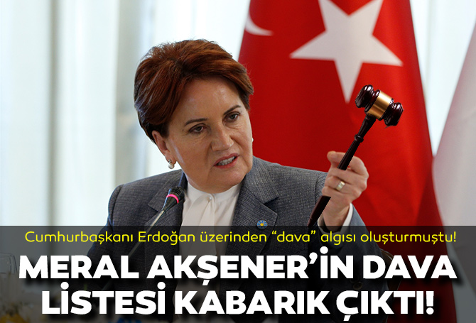 Cumhurbaşkanı Erdoğan için "Atasözüne tutuklama" algısı yaratan Meral Akşener'in dava listesi kabarık çıktı! Ağzından kelime çıkana dava açıyormuş!