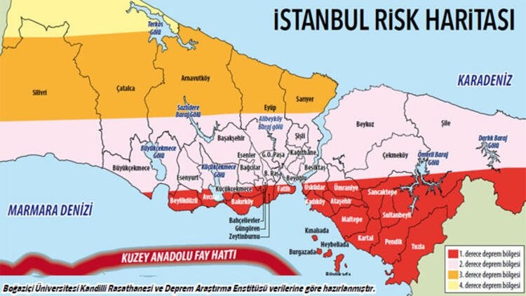 İstanbul'da deprem riski olan ilçeler | İstanbul zemini sağlam ilçeler 2019