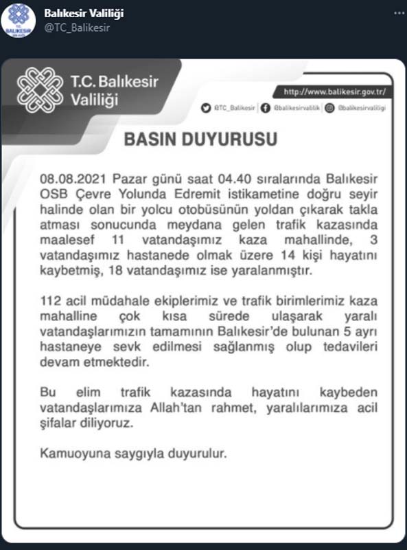 SON DAKİKA| Balıkesir'de trafik kazası! Otobüs takla attı: 14 ölü!