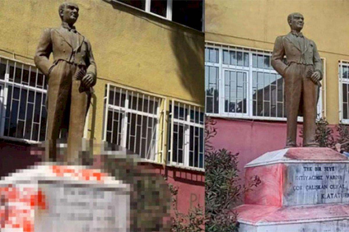 Atatürk büstüne çirkin saldırıda bulunmuştu! O zanlıya 29 yıl hapis istemi!