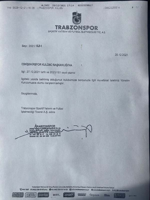 Eskişehirspor'da transfere Trabzonspor engeli! 400 bin euroluk imza bir türlü attırılamıyor!