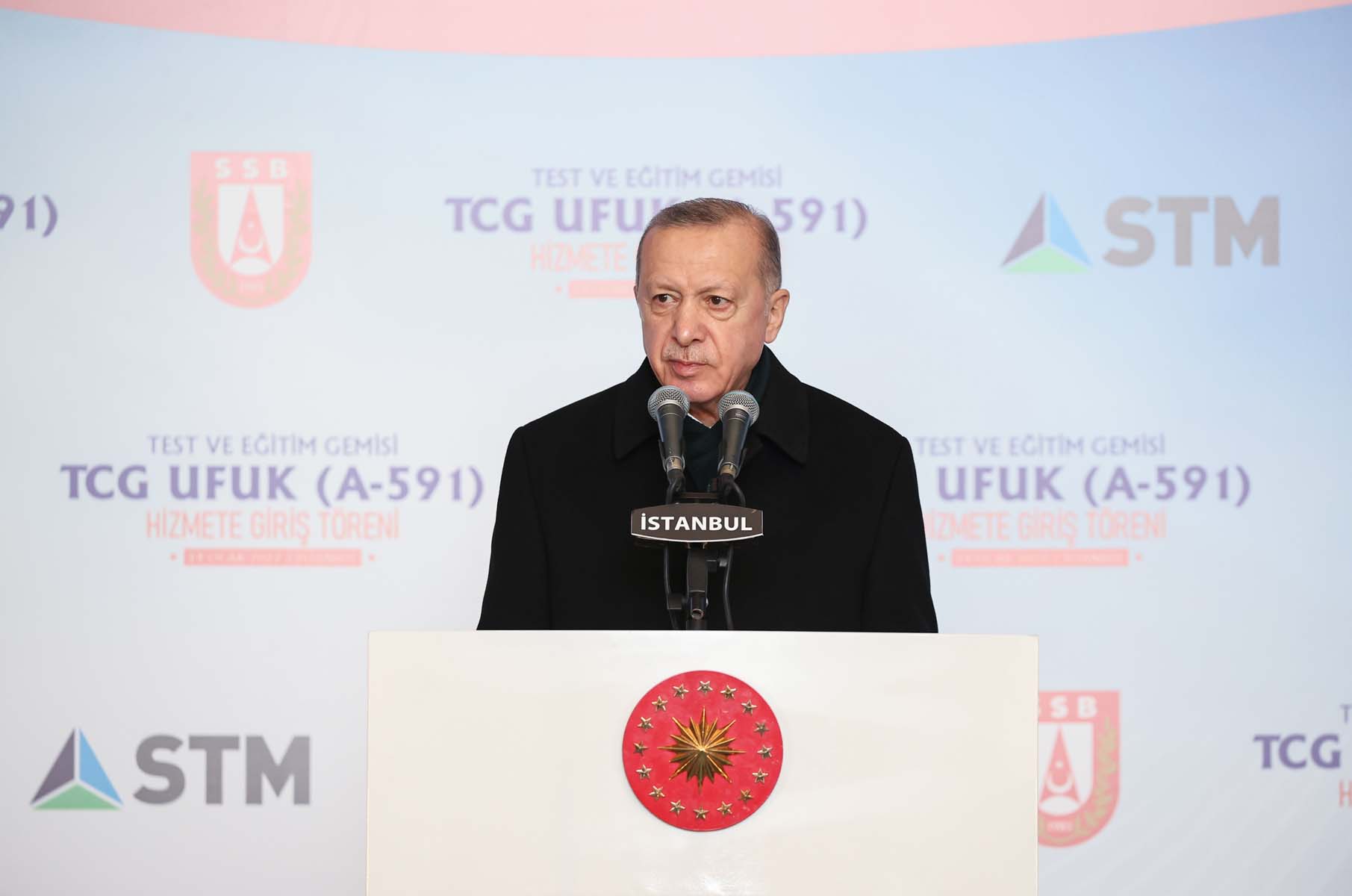 Milli İstihbarat gemisi TCG Ufuk hizmete girdi! Cumhurbaşkanı Erdoğan törende konuştu: Artık milli ve yerlisine sahibiz