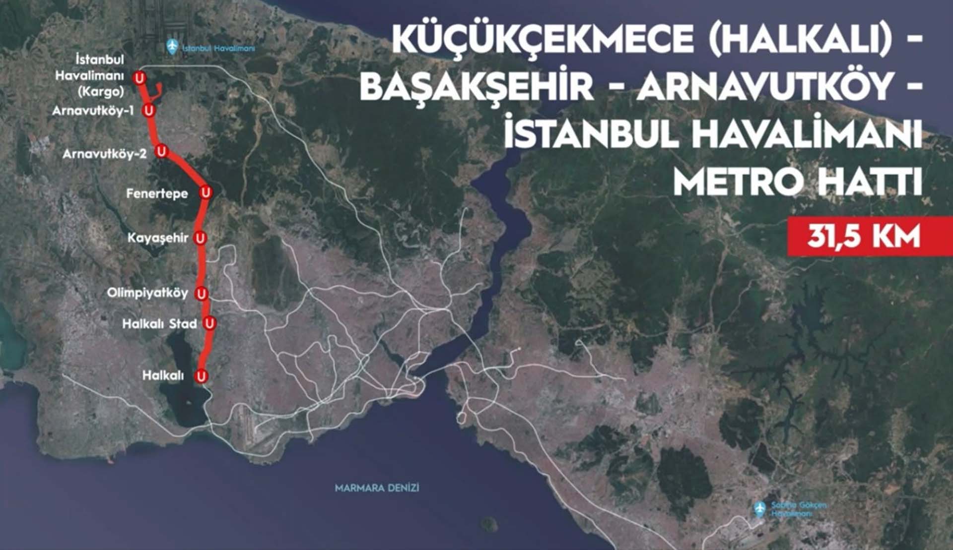 Halkalı-İstanbul Yeni Havalimanı Metro Hattı'nda çalışmalar tamamlandı